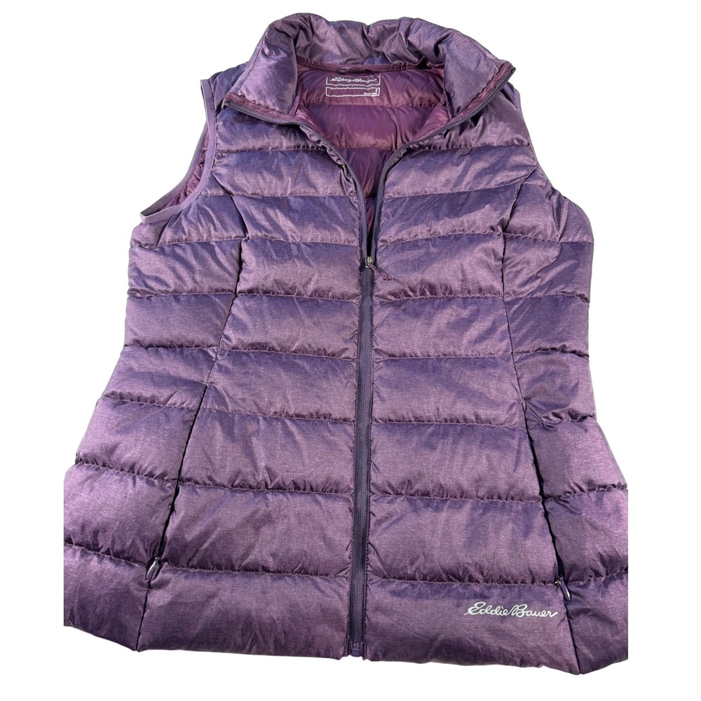 Eddie Bauer Down Vest Women's Purple Lightweight Puffer EB650 Sleeveless Jacket‎